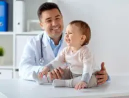 Pediatrician and baby