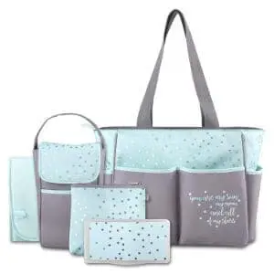 Baby Essentials Diaper Bag Tote 5 Piece Set