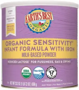 Earth’s Best Organic Low Lactose Sensitivity Infant Formula