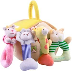 iPlay, iLearn 4 Plush Baby Soft Rattle Set